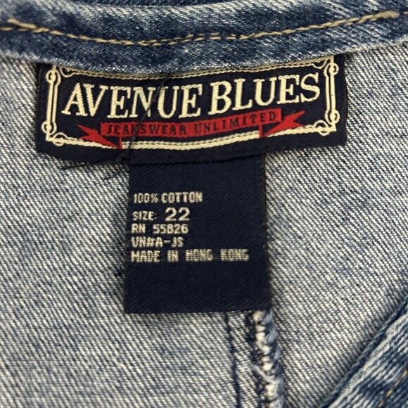 Avenue Blue Denim Jean Full Zip Jumper Sleeveless Dress Size 22 - Picture 3 of 8